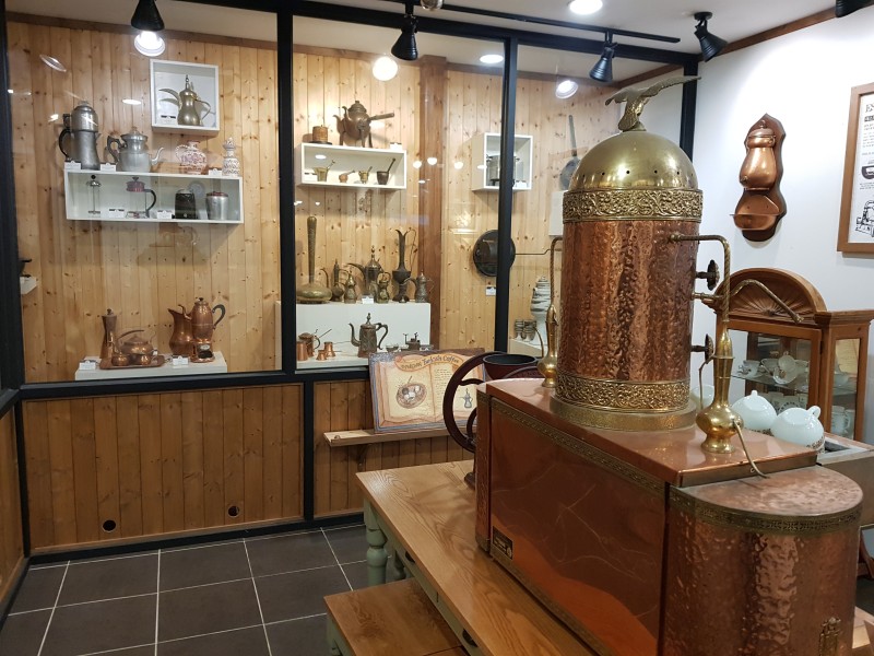 Copper and brass coffee pot collection