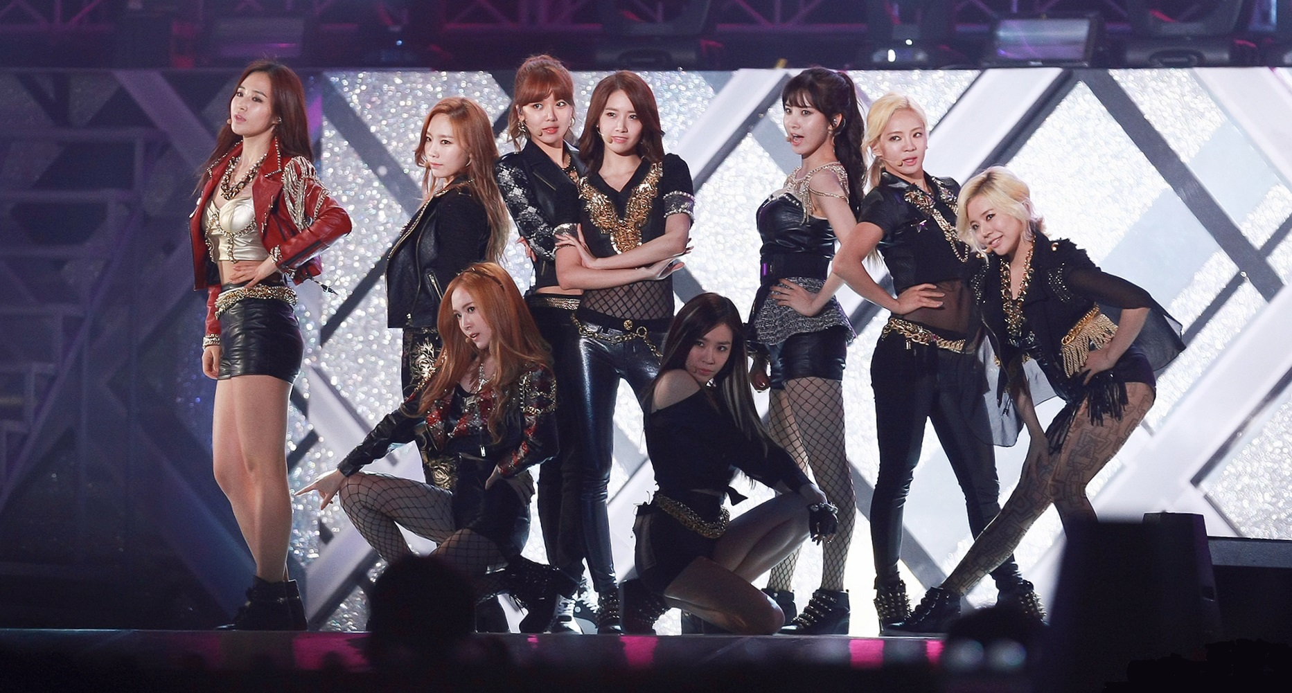 K-pop girl group on a concert stage